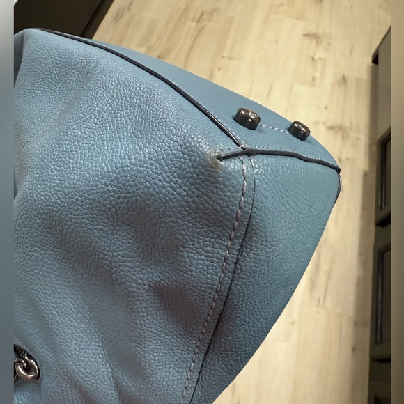 Coach Clarkson Hobo Blue Leather Women's Purse - Picture 10 of 11